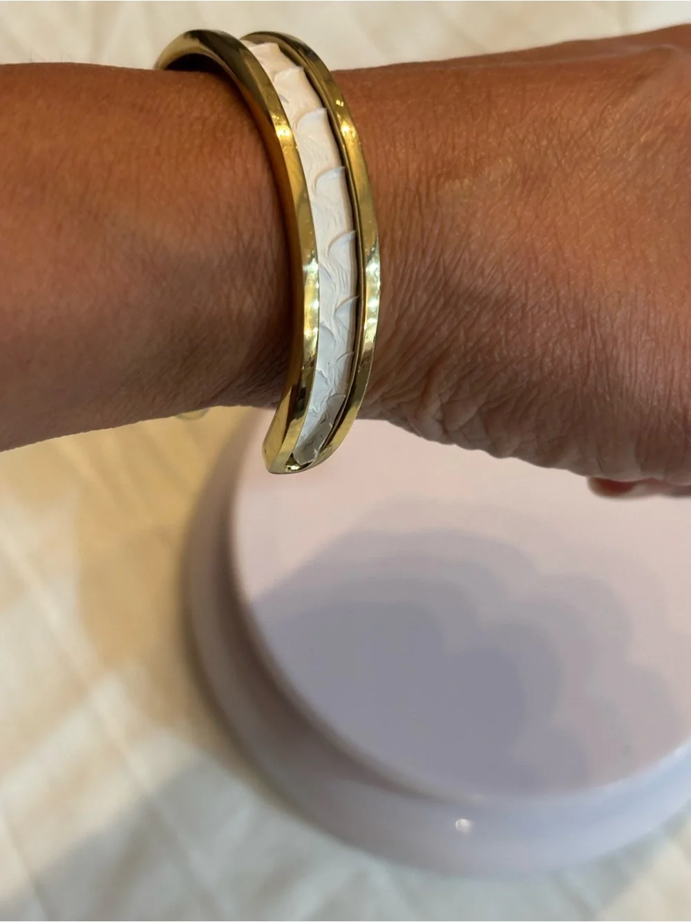 Taylor And Tessier Aspen Python Gold Plated Over Brass Cuff Bracelet